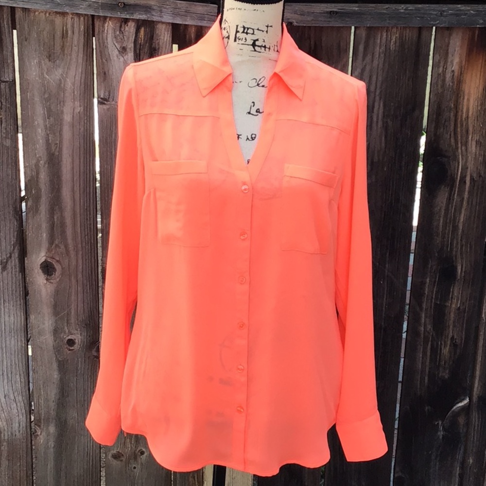 Women's Coral Button-Down Blouse - Lightweight Collared Top